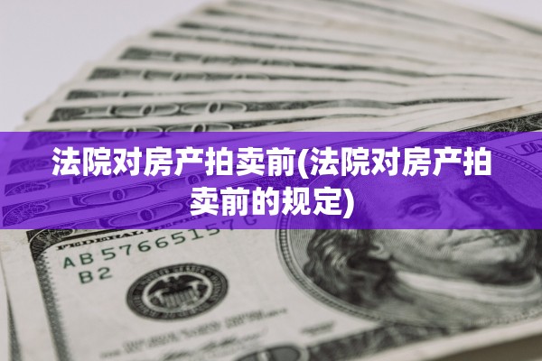 法院对房产拍卖前(法院对房产拍卖前的规定)