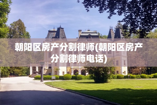 朝阳区房产分割律师(朝阳区房产分割律师电话)