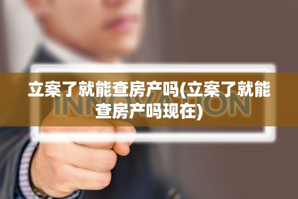 立案了就能查房产吗(立案了就能查房产吗现在)