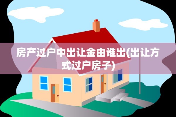 房产过户中出让金由谁出(出让方式过户房子)