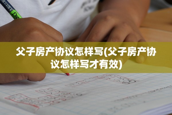 父子房产协议怎样写(父子房产协议怎样写才有效)