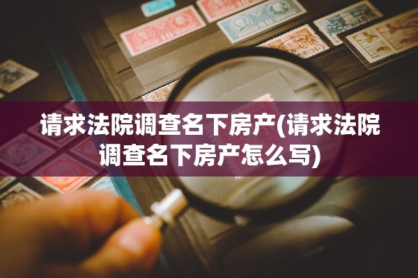 请求法院调查名下房产(请求法院调查名下房产怎么写)