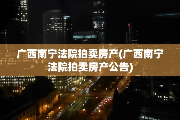 广西南宁法院拍卖房产(广西南宁法院拍卖房产公告)