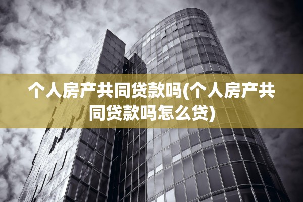 个人房产共同贷款吗(个人房产共同贷款吗怎么贷)