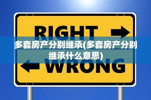 多套房产分别继承(多套房产分别继承什么意思)