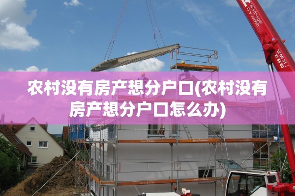 农村没有房产想分户口(农村没有房产想分户口怎么办)