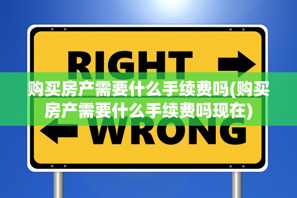 购买房产需要什么手续费吗(购买房产需要什么手续费吗现在)