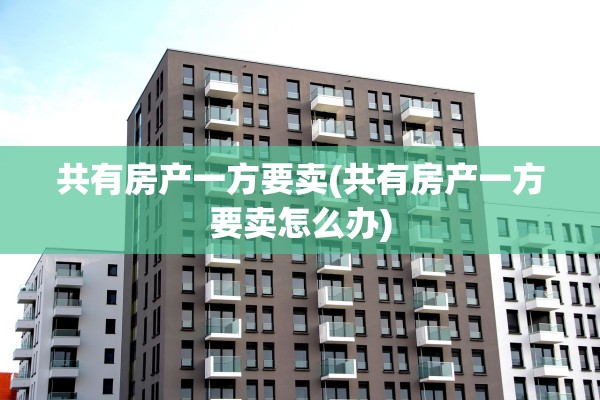 共有房产一方要卖(共有房产一方要卖怎么办)