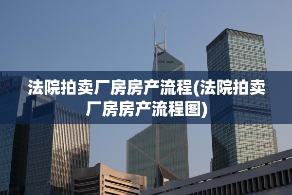 法院拍卖厂房房产流程(法院拍卖厂房房产流程图)