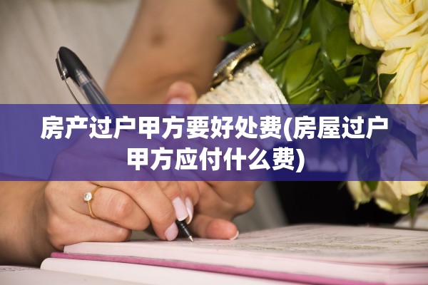 房产过户甲方要好处费(房屋过户甲方应付什么费)
