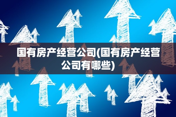 国有房产经营公司(国有房产经营公司有哪些)