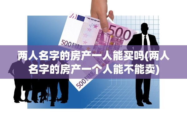 两人名字的房产一人能买吗(两人名字的房产一个人能不能卖)