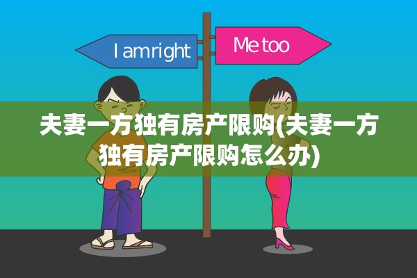 夫妻一方独有房产限购(夫妻一方独有房产限购怎么办)