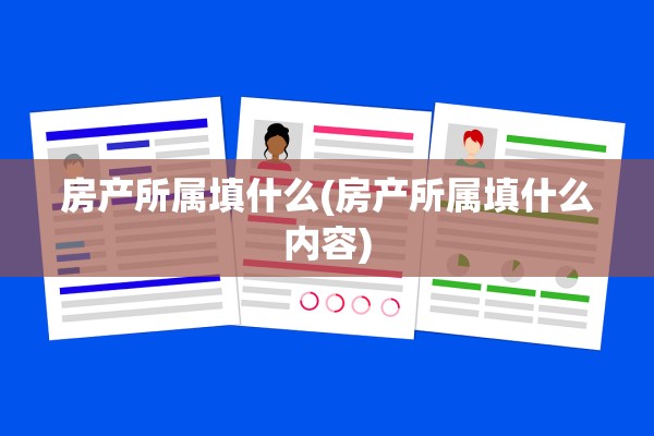 房产所属填什么(房产所属填什么内容)