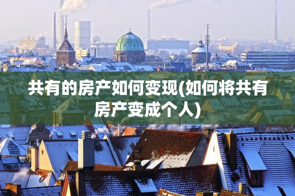 共有的房产如何变现(如何将共有房产变成个人)
