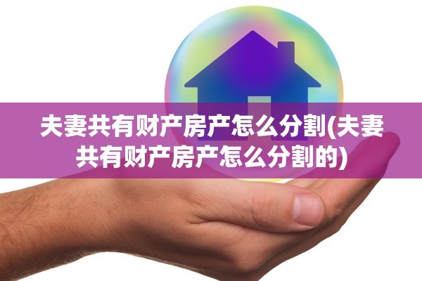 夫妻共有财产房产怎么分割(夫妻共有财产房产怎么分割的)
