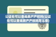 公证处可以查询房产产权吗(公证处可以查询房产产权吗怎么查)