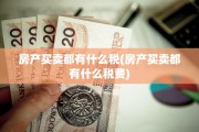 房产买卖都有什么税(房产买卖都有什么税费)