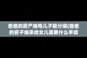 爸爸的房产继母儿子能分嘛(爸爸的房子继承给女儿需要什么手续)