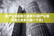 房产公司后勤工资多少(房产公司后勤工资多少钱一个月)