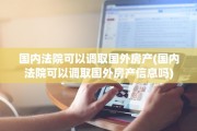 国内法院可以调取国外房产(国内法院可以调取国外房产信息吗)