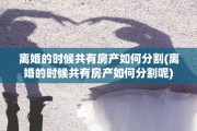 离婚的时候共有房产如何分割(离婚的时候共有房产如何分割呢)