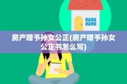 房产赠予孙女公正(房产赠予孙女公正书怎么写)