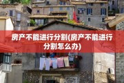 房产不能进行分割(房产不能进行分割怎么办)