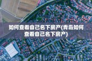 如何查看自己名下房产(青岛如何查看自己名下房产)