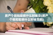房产个税和契税什么时候交(房产个税和契税什么时候交的)