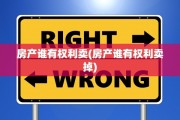 房产谁有权利卖(房产谁有权利卖掉)