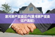 漯河房产买卖过户(漯河房产买卖过户流程)