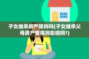 子女继承房产限购吗(子女继承父母房产受限购影响吗?)