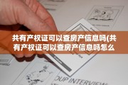 共有产权证可以查房产信息吗(共有产权证可以查房产信息吗怎么查)