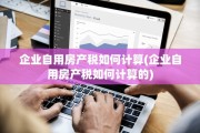 企业自用房产税如何计算(企业自用房产税如何计算的)