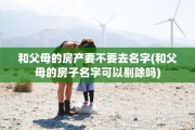 和父母的房产要不要去名字(和父母的房子名字可以剔除吗)