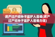 房产过户给孙子监护人是谁(房产过户给孙子监护人是谁办理)