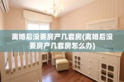 离婚后没要房产几套房(离婚后没要房产几套房怎么办)