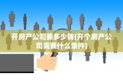 开房产公司要多少钱(开个房产公司需要什么条件)