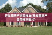 开发商房产合同样本(开发商房产合同样本图片)