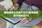 精神病怎么办房产过户(精神病的房子如何过户)