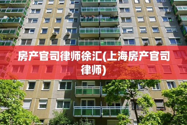 房产官司律师徐汇(上海房产官司律师)