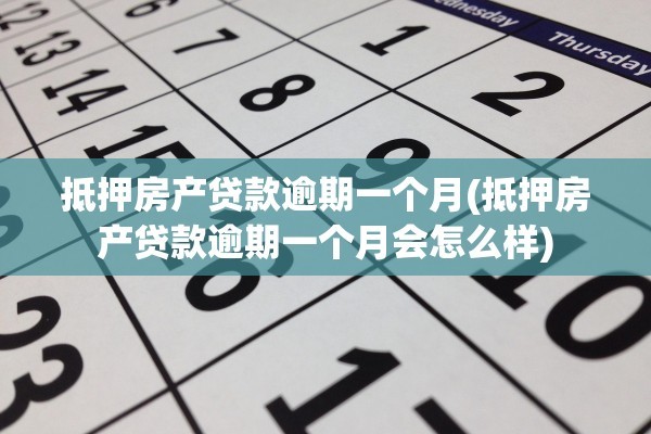 抵押房产贷款逾期一个月(抵押房产贷款逾期一个月会怎么样)