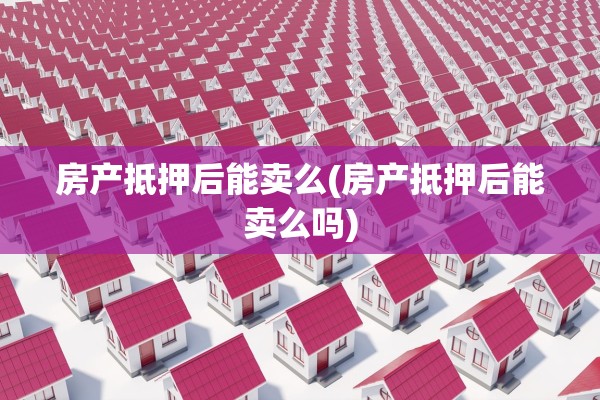 房产抵押后能卖么(房产抵押后能卖么吗)