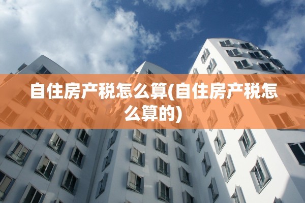 自住房产税怎么算(自住房产税怎么算的)