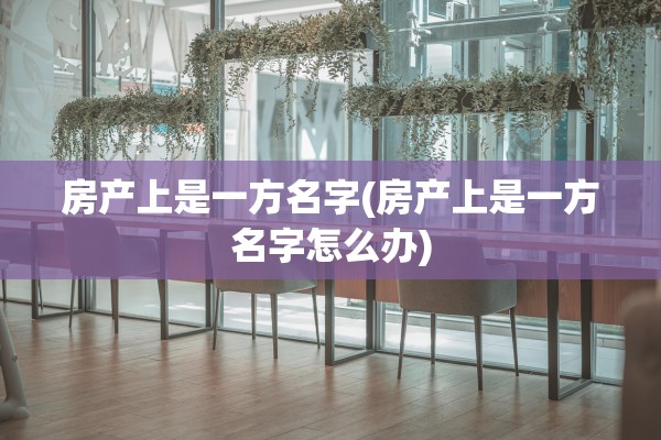 房产上是一方名字(房产上是一方名字怎么办)