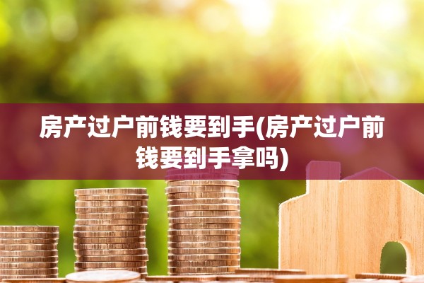 房产过户前钱要到手(房产过户前钱要到手拿吗)