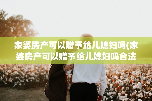 家婆房产可以赠予给儿媳妇吗(家婆房产可以赠予给儿媳妇吗合法吗)