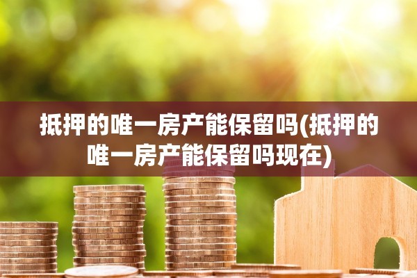 抵押的唯一房产能保留吗(抵押的唯一房产能保留吗现在)