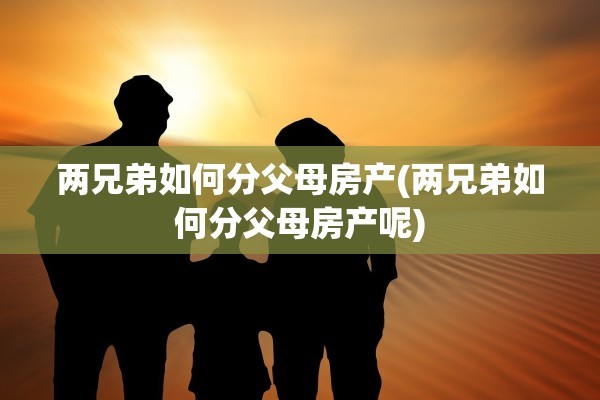 两兄弟如何分父母房产(两兄弟如何分父母房产呢)